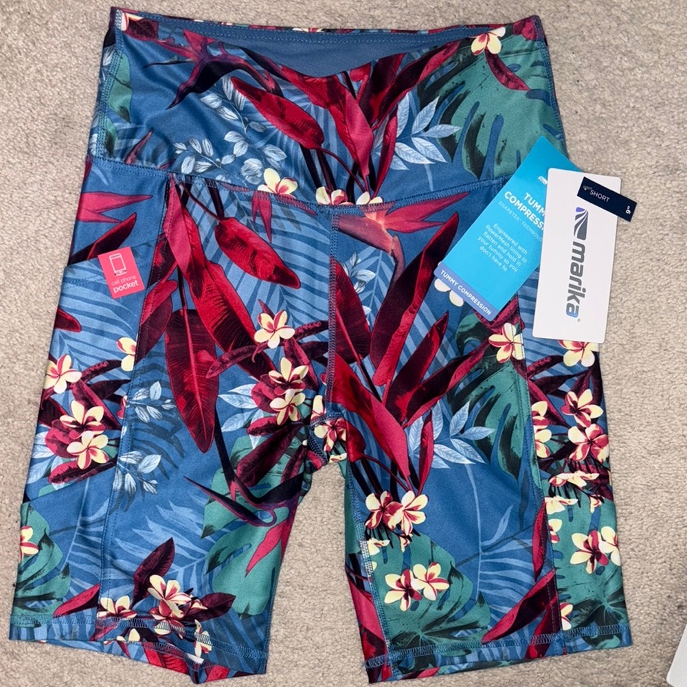 NWT Marika Floral Burst Active Shorts ($55)
